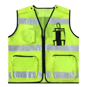Windproof Reflective Safety Vest Multi Pocket Hi Vis Workwear Security Jacket for Construction Roadside