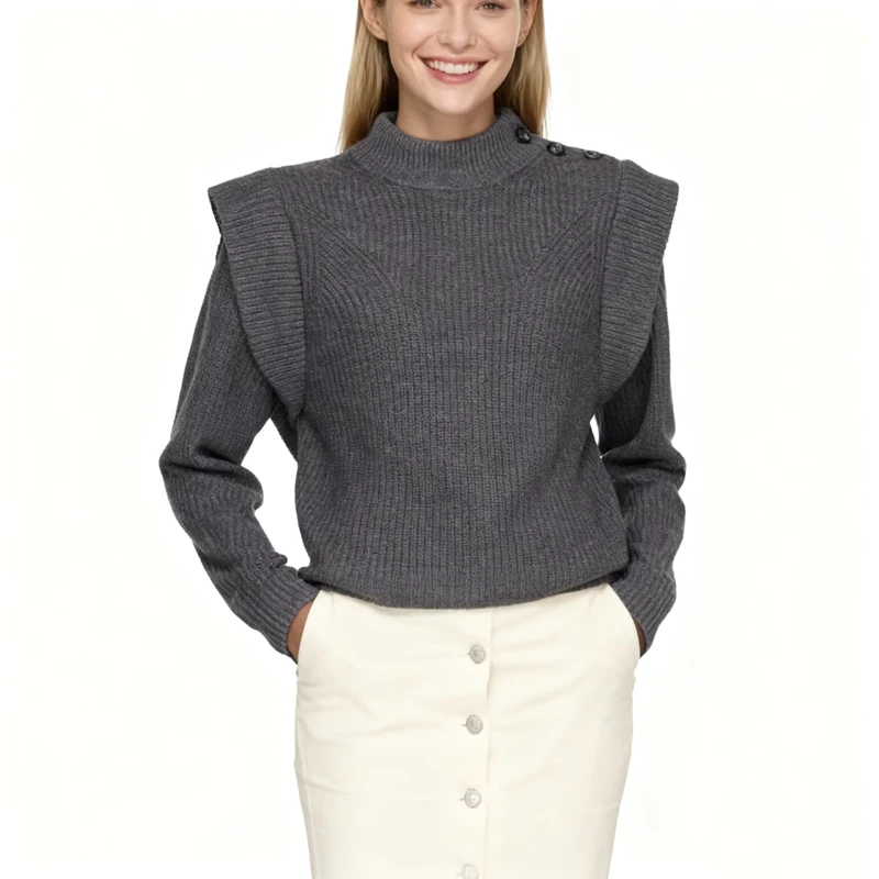 Winter Casual Computer Knitted Wool Cashmere Anti Pilling Anti Wrinkle Breathable Loose Chunky Yarn Sweater Women