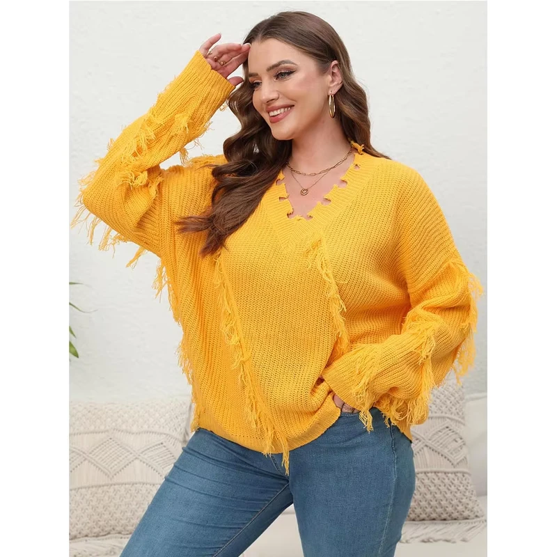 Winter Clothing Thick Irregular Destory Ripped Frayed Women Distressed Long Sleeves Sweaters for Women Knitted Sweater Custom