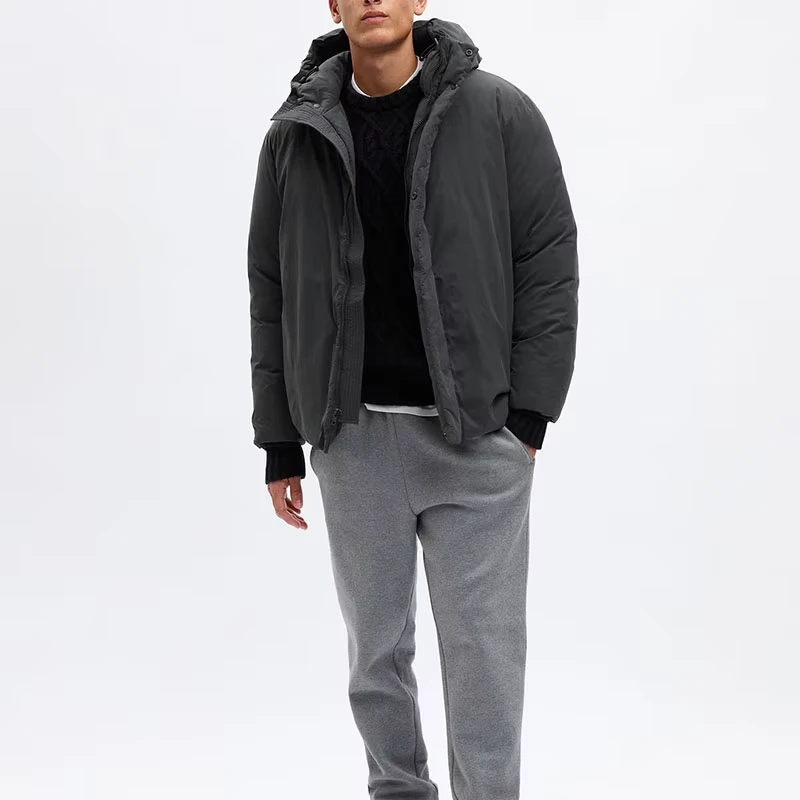Winter Down Coat Hoodie Puffer Men Clothing Jacket Streetwear Custom Printing Thickening Men Jacket Coat