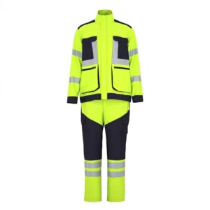 Winter Hi Vis Insulated Workwear 3 Layer Waterproof Windproof Fluorescent Safety Suit with Reflective Strips Men Work Clothes