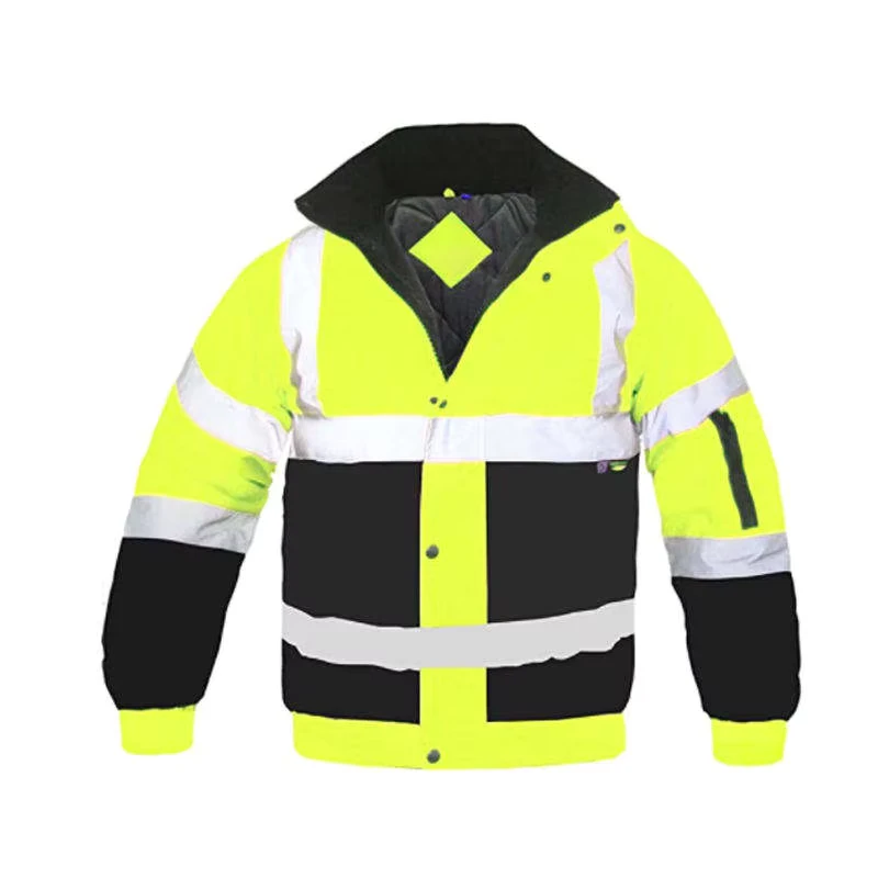 Winter Hi Vis Road Safety Work Jacket High Visibility Construction Reflective Security Multiple Pockets Made of Polyester
