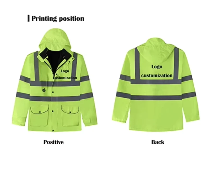 Winter Hi-Vis Waterproof Construction Workwear Jacket for Men with Reflective Safety Features