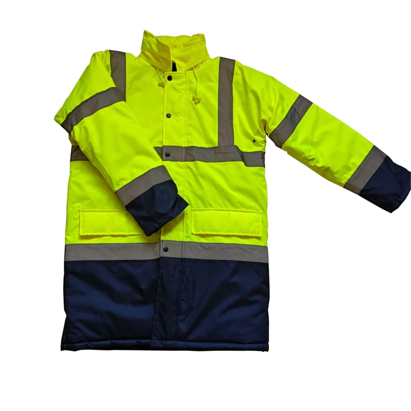 Winter Safety Hi Vis Bomber Jacket Two Tone Nylon Reflective Waterproof Construction Workwear Customizable Logo