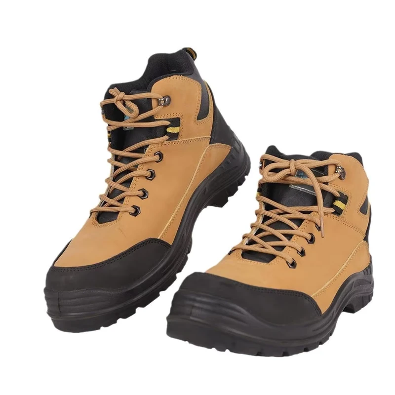 Winter Steel-Toe Safety Shoes Nubuck Leather Upper Mesh Lining Unisex Work Boots
