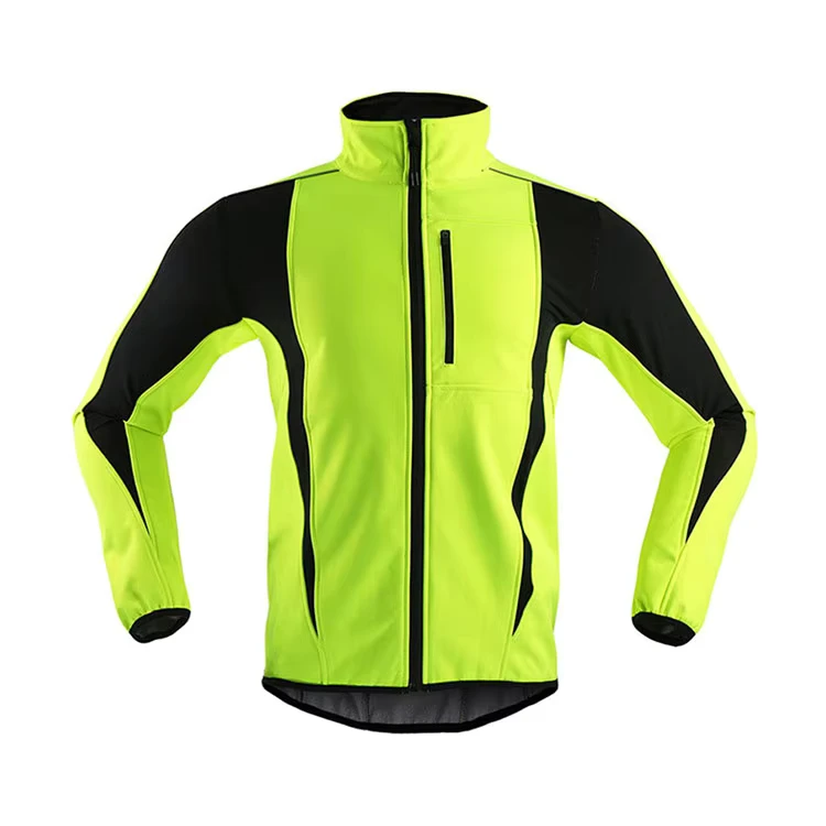 Winter Thick Thermal Hi Vis Waterproof Zipper Pocket Cycling Jersey Riding Cycle Coat Man Bike Rider Jacket