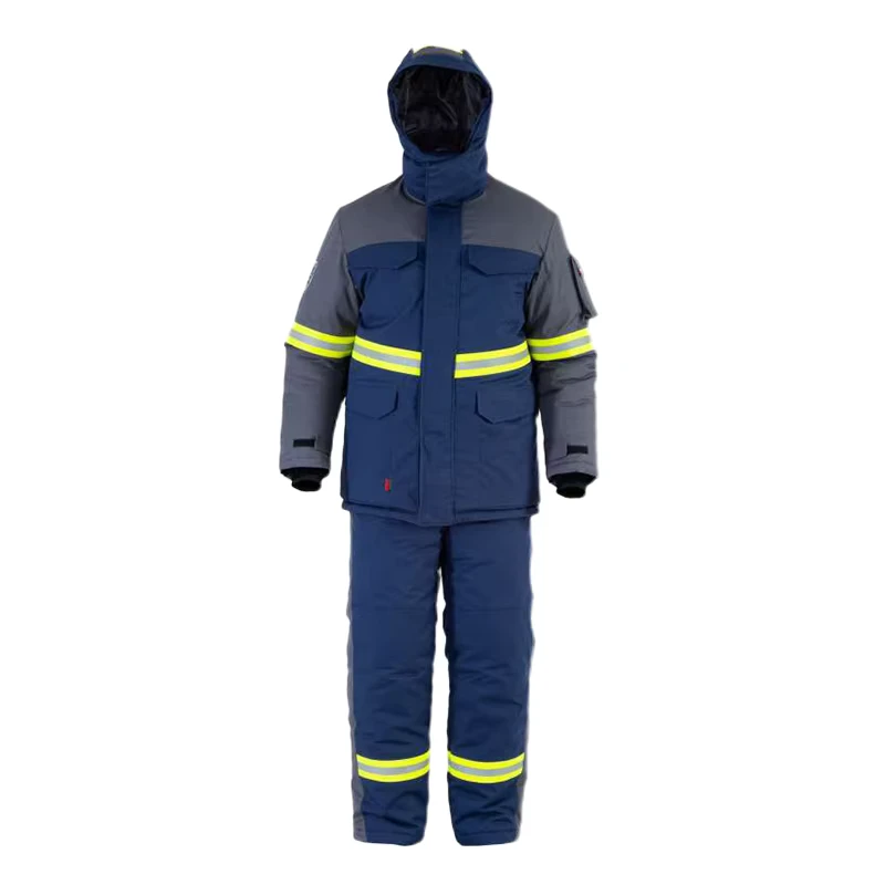 Winter Thick Workwear Set Men Warm Jacket and Pants Oil Proof and Wind Resistant Work Uniform