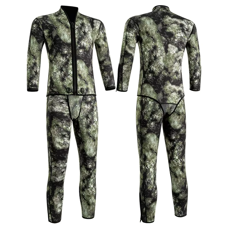 Winter Wader Long Style Spearfishing Open Cell Wetsuit Front Zipper Waterproof Neoprene Fishing Suit