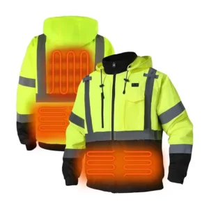 Winter Warm Rechargeable Battery Heated Jacket for Winter Thermal USB Heated Jacket Safety High Visibility Heated Clothing
