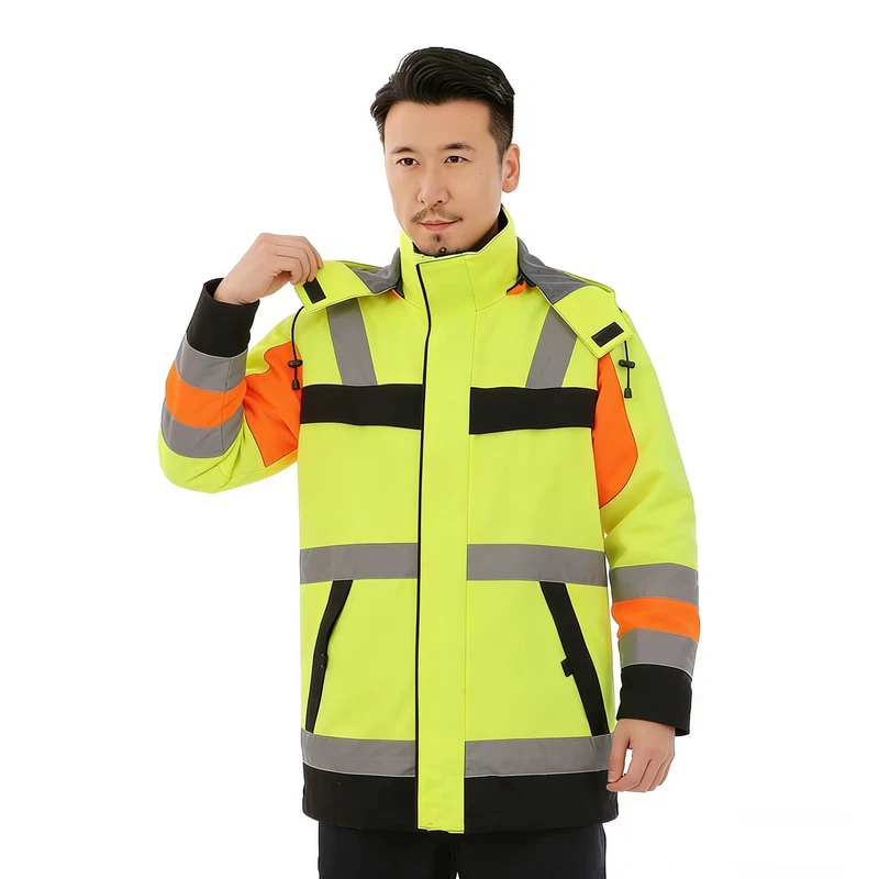 Winter Waterproof Worker Security Clothing Coat Mechanical Men Hi Vis Safety Jackets Wear Workwear