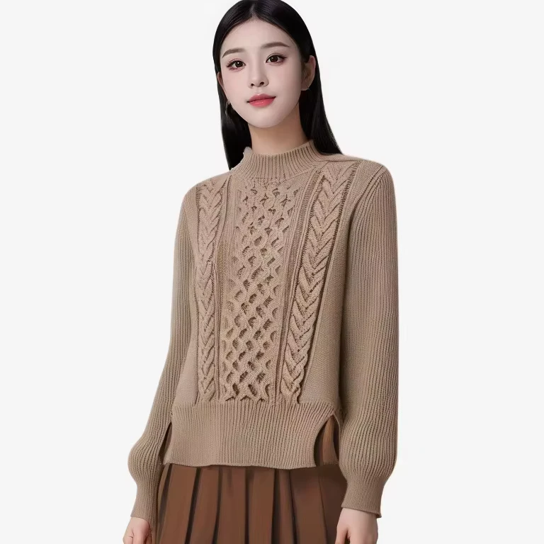 Woman-Khaki-Autumn-Winter-Crew-Neck-Knit-Top-Wear-Streetwear-Female-Plus-Size-Long-Sleeve-Pullover-Sweaters