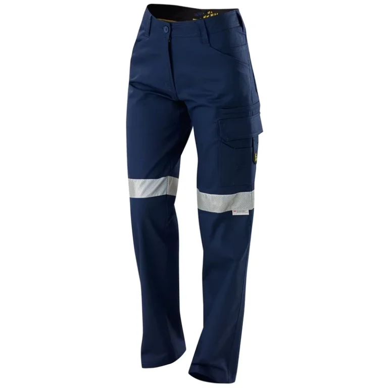 Woman-Reflective-Tapes-Slim-Fit-Workwear-Safety-Cotton-Polyester-Multi-functional-Cargo-and-Tool-Pockets-Pants