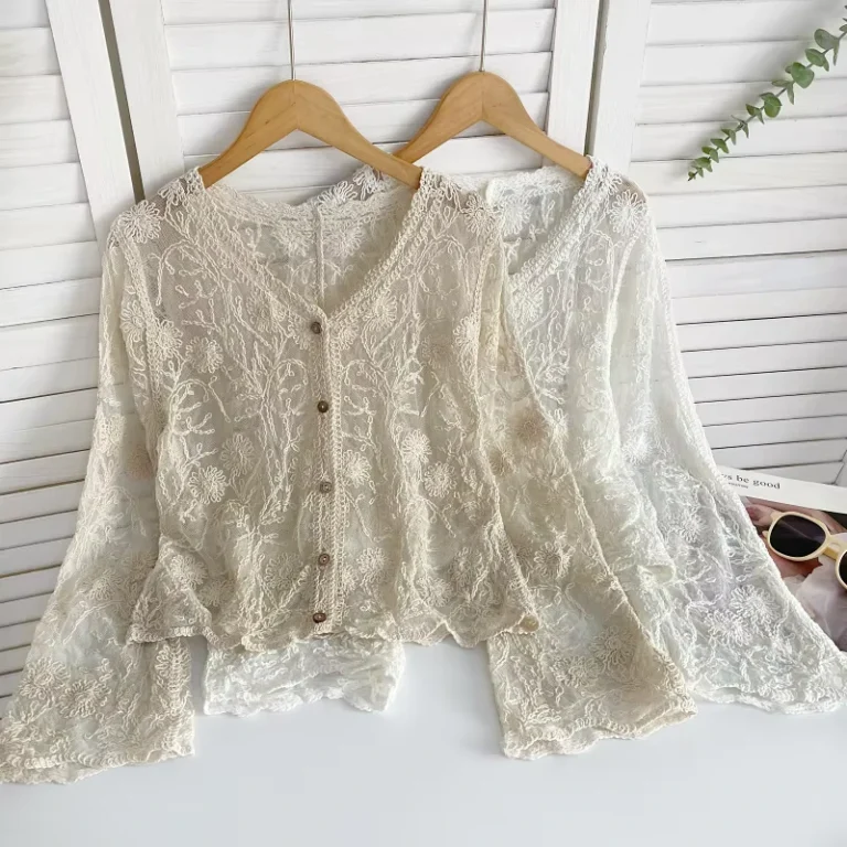 Women-Crochet-Lace-Cardigan-Hollow-Out-Long-Sleeve-Bohemian-Top-Breathable-Summer-Beach-Cover-up-Custom-OEM