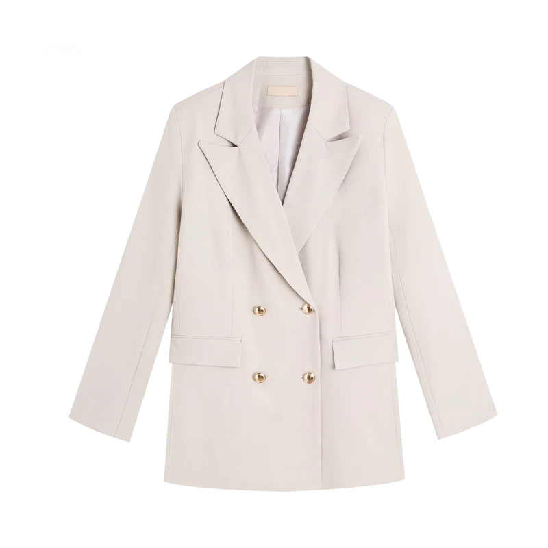 Women Double Breasted Blazer Multi Colors Lapel Collar Wrinkle Resistant OEM Custom Office Formal Suit Factory