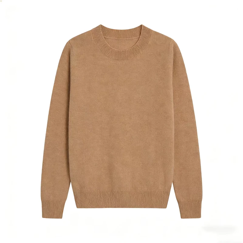 Women Fashion Knitted Sweater Jumper Custom 100% Cashmere Casual Daily Wear Winter Warm Crewneck Soft Ladies Pullover