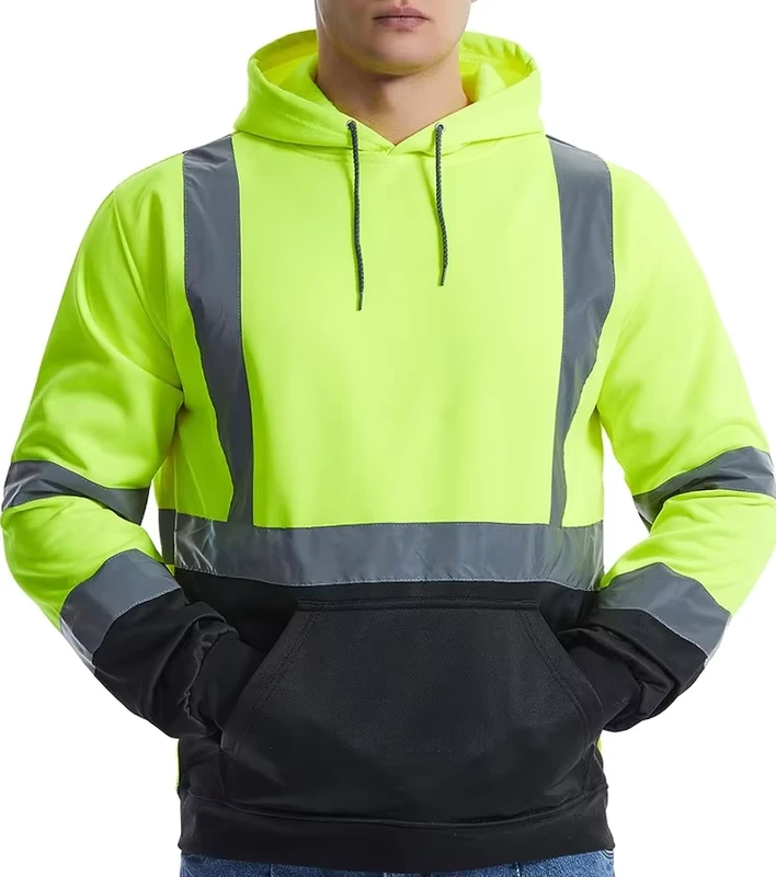 Women Men's Reflective Hoodies Hi Vis Lightweight Sweatshirt High Visibility Safety Construction Pullover
