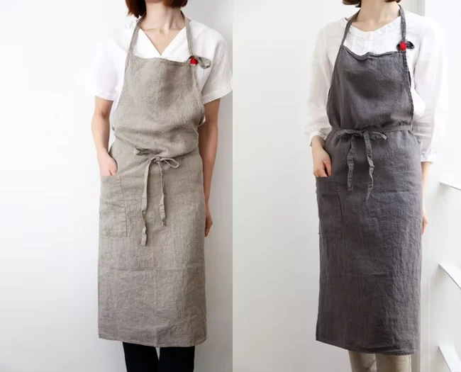 Women-Natural-100-Linen-Apron-Plain-Full-Length-Kitchen-Bib-Beauty-Salon-Colorful-Sublimation-Custom-Uniform-Aprons