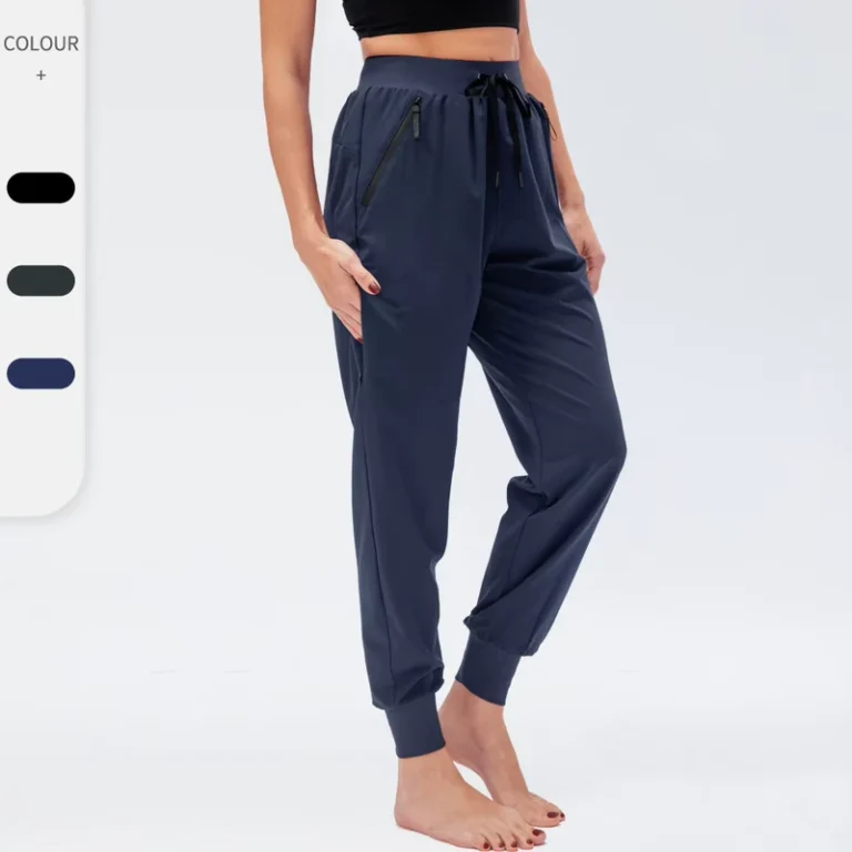 Women-Stretch-Trouser-High-Waist-Workout-Pants-Side-Pocket-Drawstring-Design-Women-Trousers-Casual