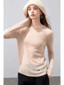 Women’s 100% Pure Cashmere Slim-Fit Crew-Neck Fine-Knit Pullover