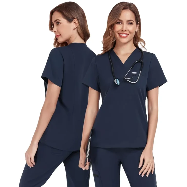 Womens-4-Way-Stretch-Soft-V-Neck-Medical-Scrub-Set-with-Jogger-Pants