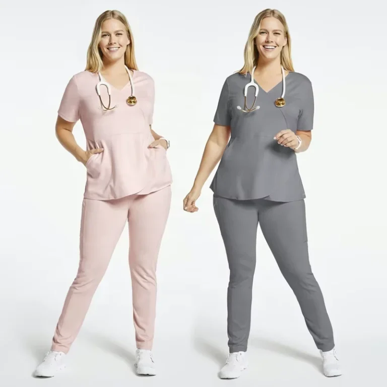 Womens-Athletic-Hospital-Uniform-Spandex-Medical-Nursing-Scrub-Sets-with-Private-Label