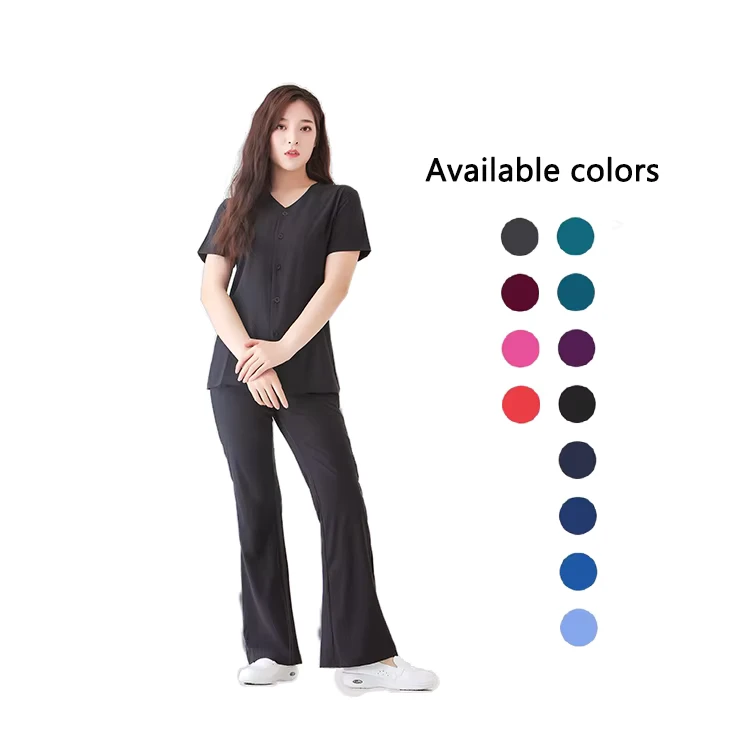 Women's Breathable Hospital Uniforms Medical Scrubs Joggers Nursing Vendors' Uniform Sets Cotton Polyester OEM Service