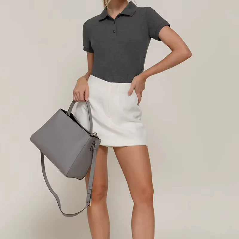 Women's Cotton Polyester Dry-Fit Golf Polo Shirt Solid Color