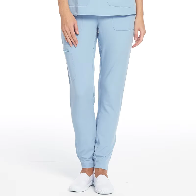 Women's Cotton Polyester Stretch Medical Scrub Jogger Pants with Drawstring and Pockets