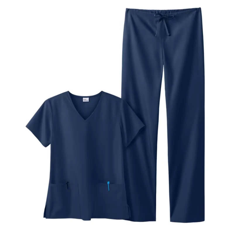 Women's Fashionable Breathable Soft Woven Fabric Spandex Stretch Scrubs for Nurse Doctor Dental Hospital Medical Clothing Sets