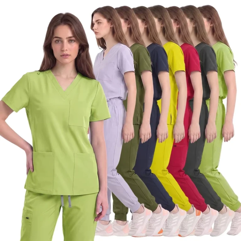 Womens-Healthcare-Scrub-Set-Uniform-Tops-and-Pants
