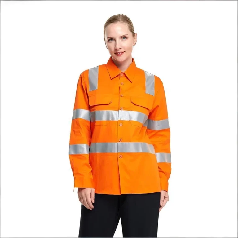 Womens-Hi-Vis-Reflective-Safety-Work-Shirt-Stain-Resistant-Long-Sleeve-Safety-Top-Custom-Logo