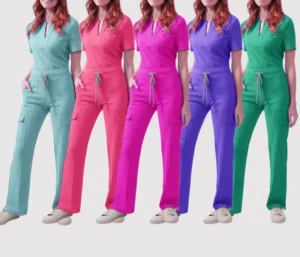 Women’s Hospital Nurse Scrub Suit Woven Fabric High Quality Comfortable Scrubs Set for Medical Use