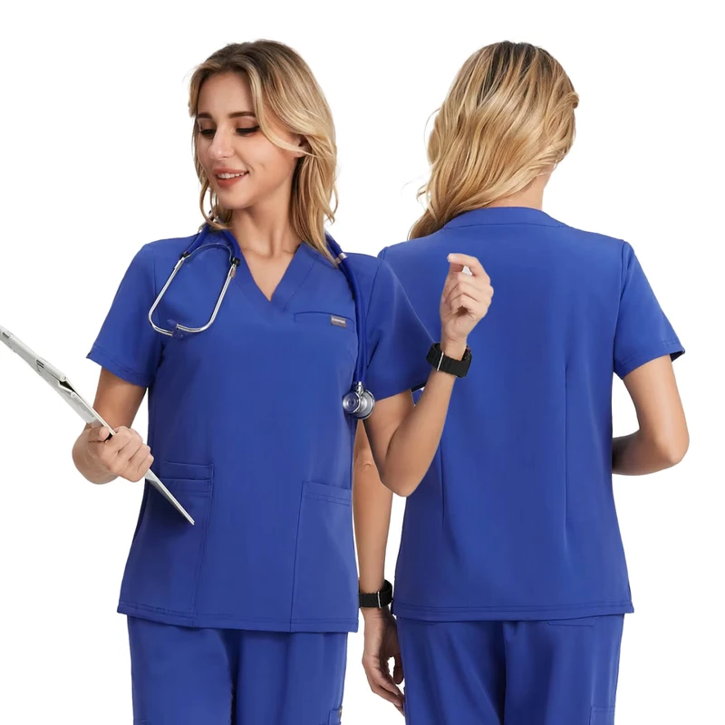 Women's Jogger Medical Scrubs Set 4 Way Stretch High Spandex Nursing Uniform 12 Colors Hospital Doctor Scrub Suit