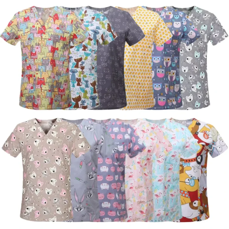 Womens-Medical-Scrub-Set-Nurse-Tunic-Hospital-Uniform