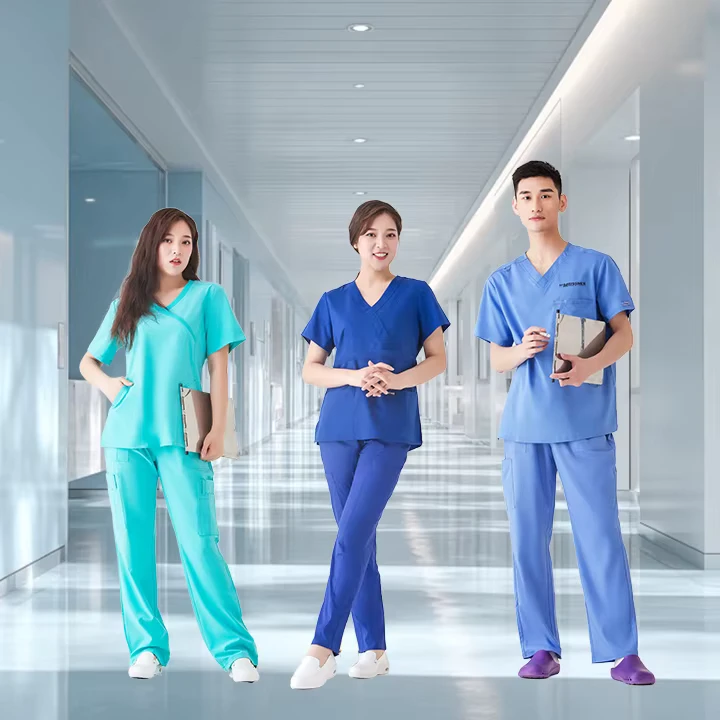 Womens-Medical-Surgical-Nursing-Scrub-Uniform-Set-with-Custom-Logo-XL-Polyester-Cotton-for-Hospitals-and-Clinics