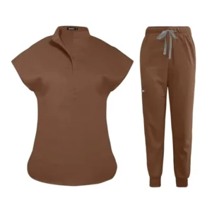 Women’s Medical V-Neck Scrub Top and Jogger Pants Set, Stretch