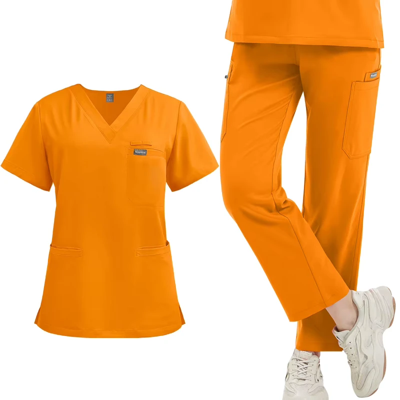 Women's Moisture-Wicking 4-Way Stretch Nursing Scrub Set with Multi-Pocket Jogger Style