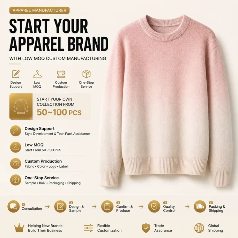 Womens-Pastel-Pink-Gradient-Knit-Crew-Neck-Sweater-Brushed-Pullover-Supplier