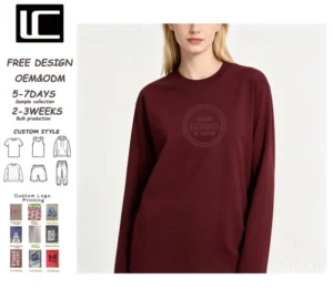 Women’s Regular Fit Long Sleeve T-Shirt Crew Neck Casual Basic Tee Custom Logo S-3XL OEM ODM