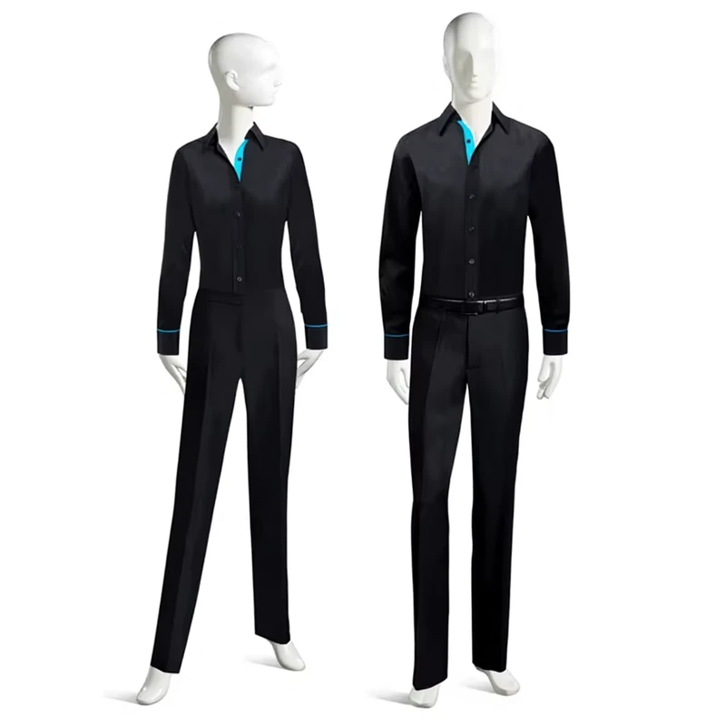 Women's Satin Housekeeping Staff Uniform for Hotel Restaurant Casino Anti-Static Silky Fabric