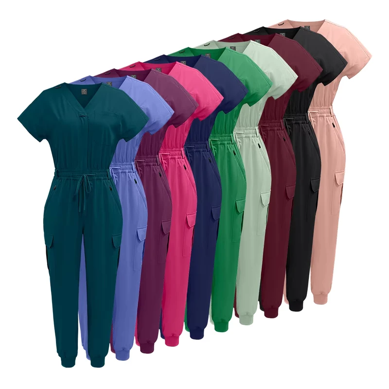 Women's Scrub Set Breathable Multiple Pockets Medical Uniform