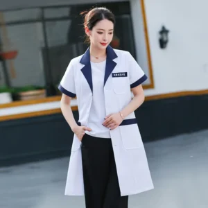 Women’s Short-Sleeve Nurse Uniform for Beauty Salon and Tattoo Artist Use