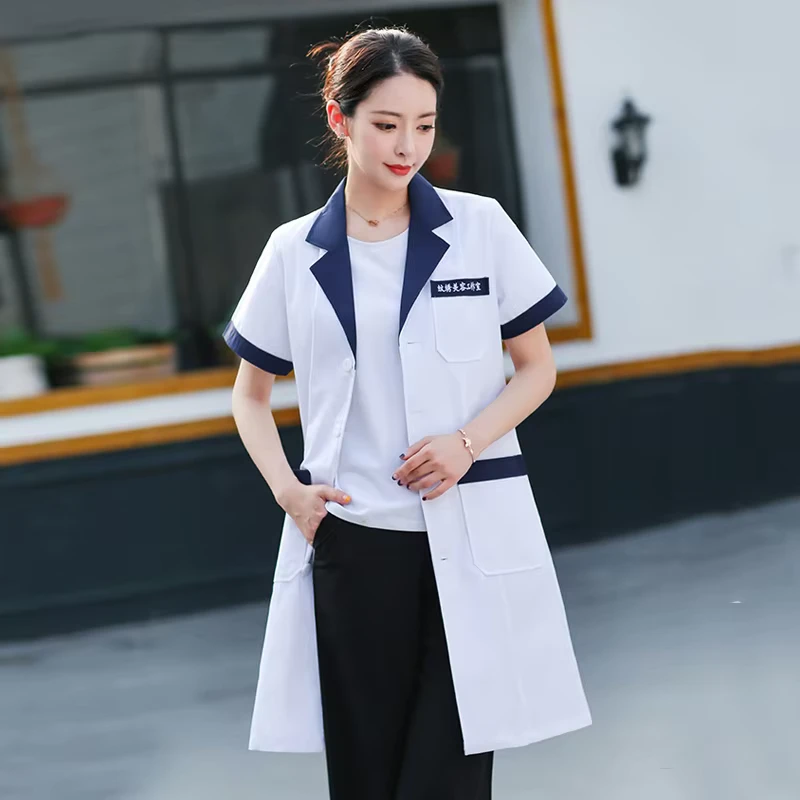 Women's Short-Sleeve Nurse Uniform for Beauty Salon and Tattoo Artist Use