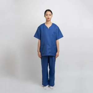 Women’s Short-Sleeve Polyester Cotton Surgical Scrub Set