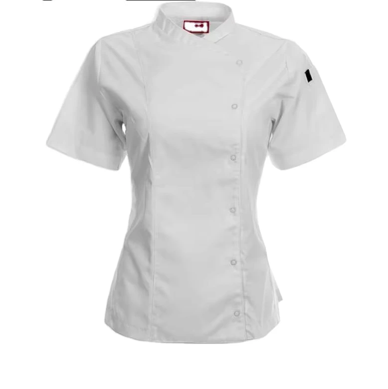 Women’s Short-Sleeve Snap Chef Jacket with Vented Mesh