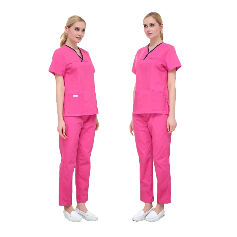 Women's Short-Sleeve Soft Slim-Fit Medical Nurse Uniform Top