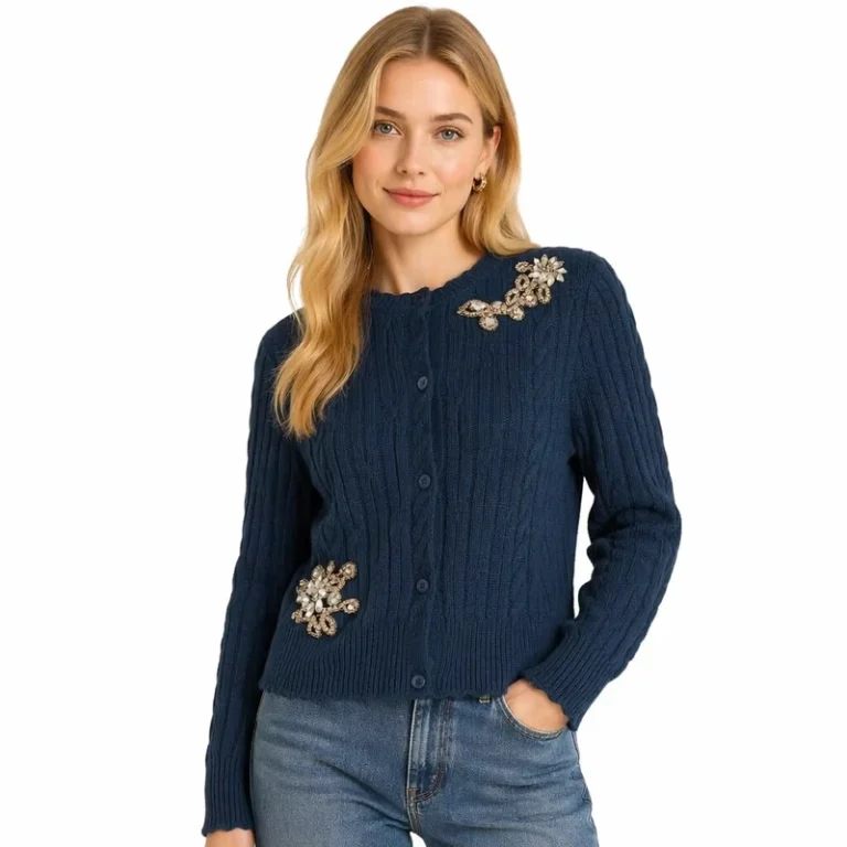 Womens-Solid-Short-Knit-Cardigan-Sweater-with-Wool-and-Sequins