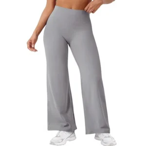 Women’s Solid Workout Leggings Drawstring No Front Seam Straight Leg 29″ 31.5″ 33″ 35″ High-Waist Wrinkle-Resistant