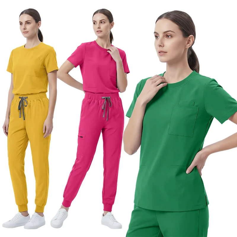 Women's Spandex Stretch Medical Nurse Scrub Set