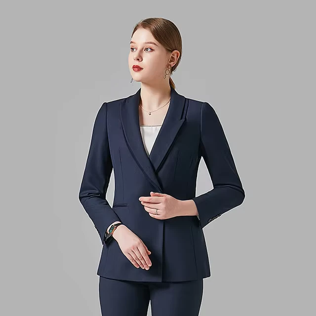 Womens-Spring-and-Autumn-Casual-Professional-Suit-Jacket-Two-piece-Suit-with-Button-Detail-Breathable-Worsted-Fabric